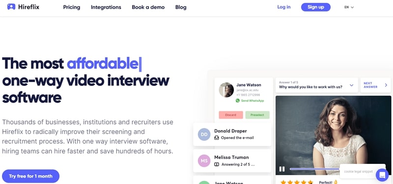 video interview platforms - hireflix