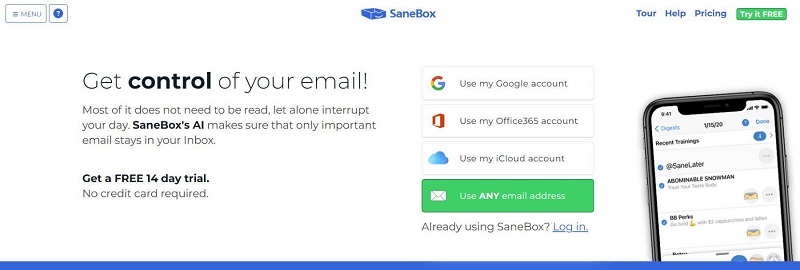 best ai email assistant - sanebox