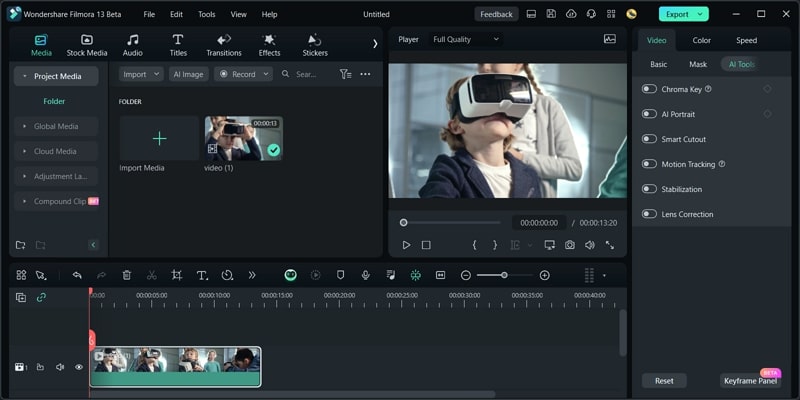 free ai video editor - filmora