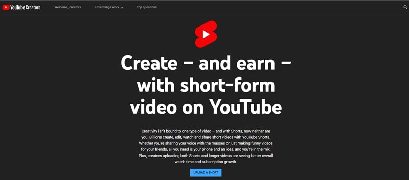short form video content from youtube short